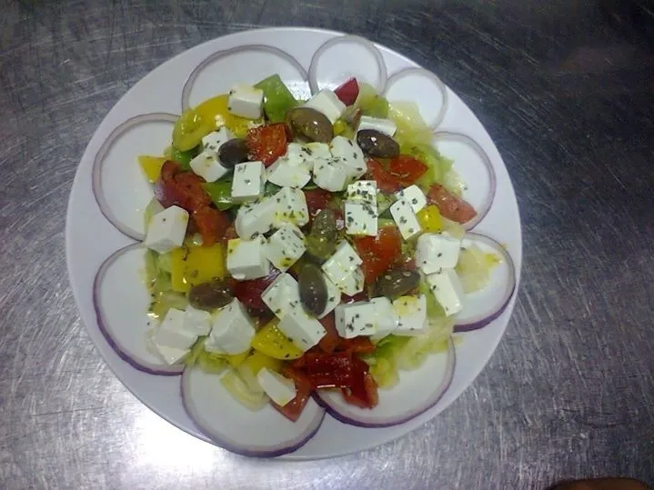 Health  salad  Cotti cheese and pane apple or olive mix  rad yewoll pepprika mix and Lem Diresing|vijaytokasさん