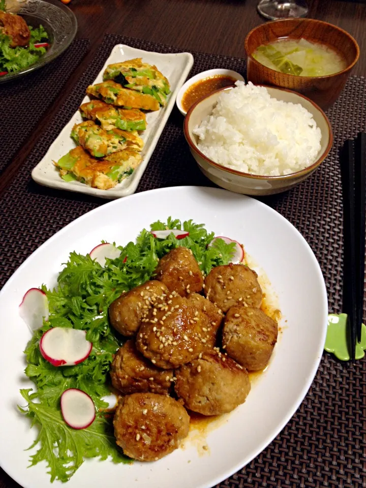 豆腐入り肉団子の晩ご飯|mikaさん