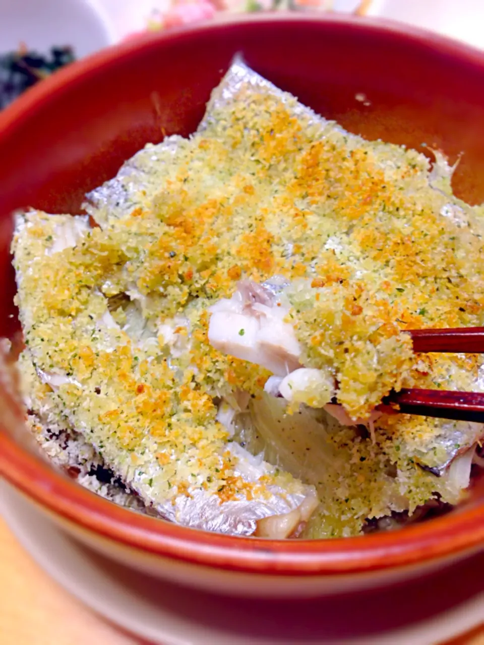 太刀魚の香草チーズパン粉焼き〜(ㆁωㆁ*)|あいあいさん