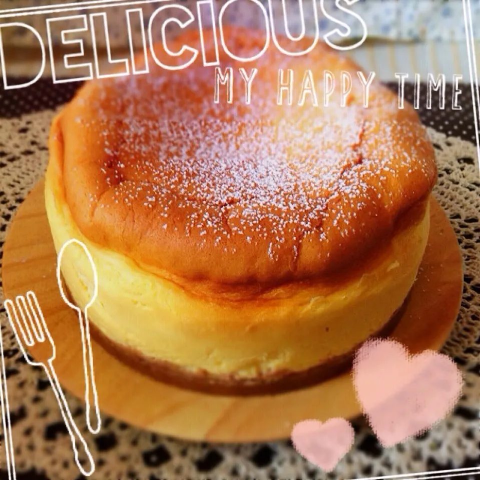 しゅわぁってとけちゃう濃厚スフレチーズケーキ焼きあがりました♡(((о(﹡ˆ﹀ˆ﹡)о)))♡|Mehco Coconutvanillaさん