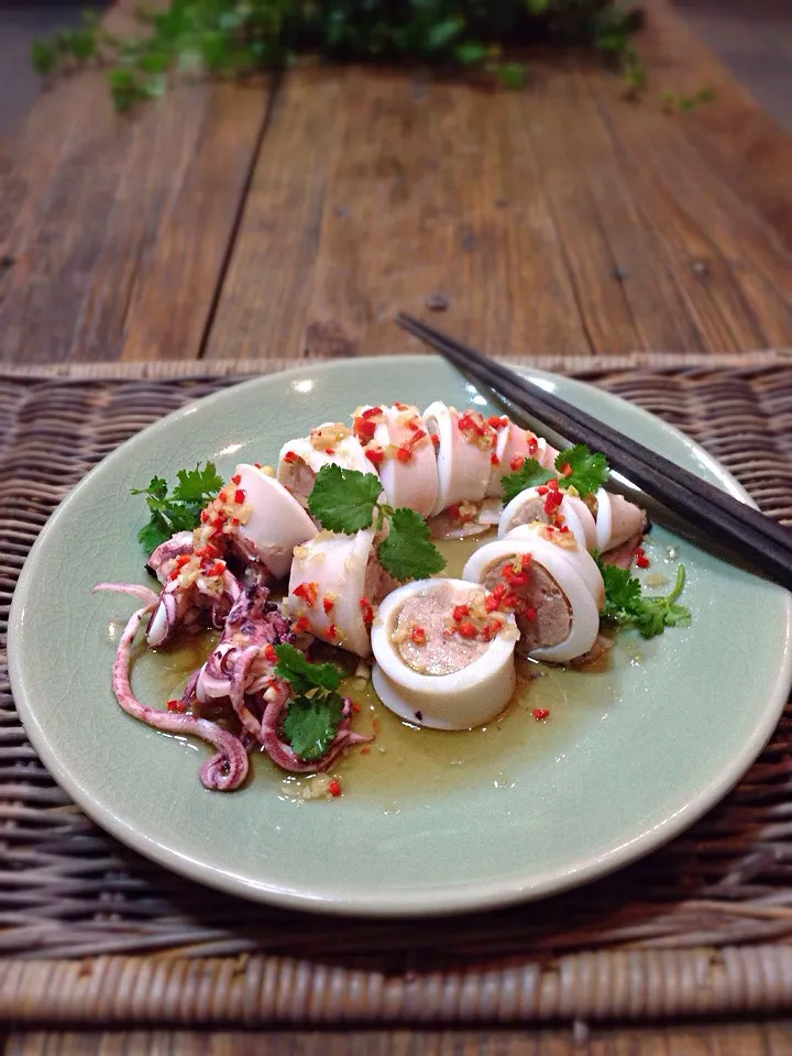 Stuffed squid with pork and prawns|rick chanさん