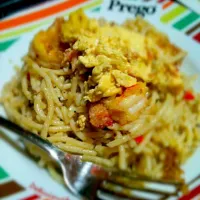 Aglio olio with cereal prawns..|Basanti Garibaさん