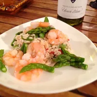 Snapdishの料理写真:Shrimp, asparagus and red pepper risotto|Steve Pountneyさん