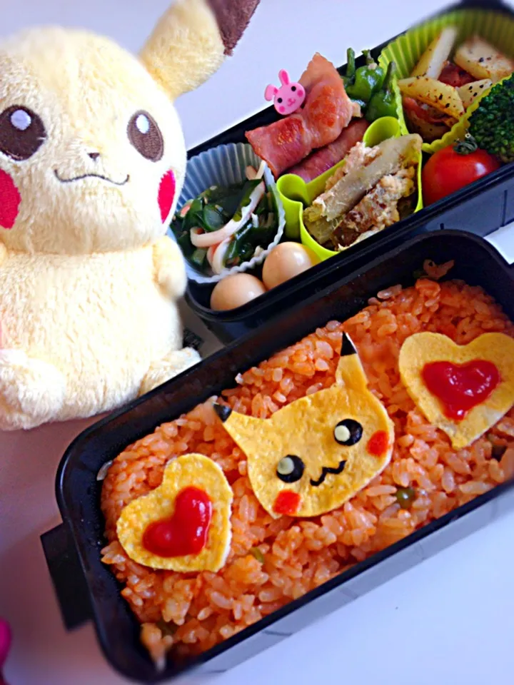 ピカピカオムライス弁当♡|はゆさん