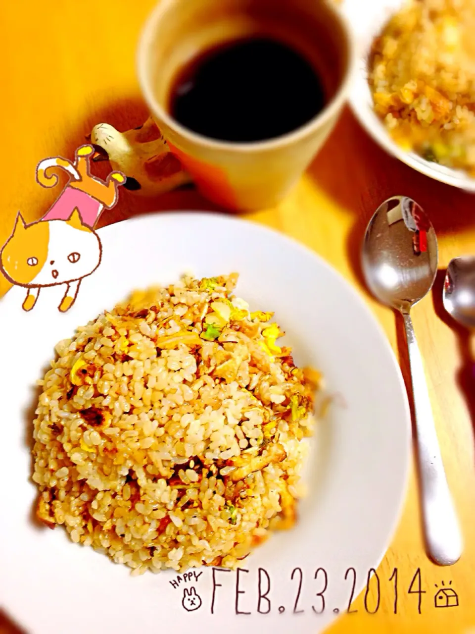 油揚げと切干しの玄米炒飯Fried rice with unpolished rice with fried bean curd and dried radish|Misuzu(@misumisu0722 )さん