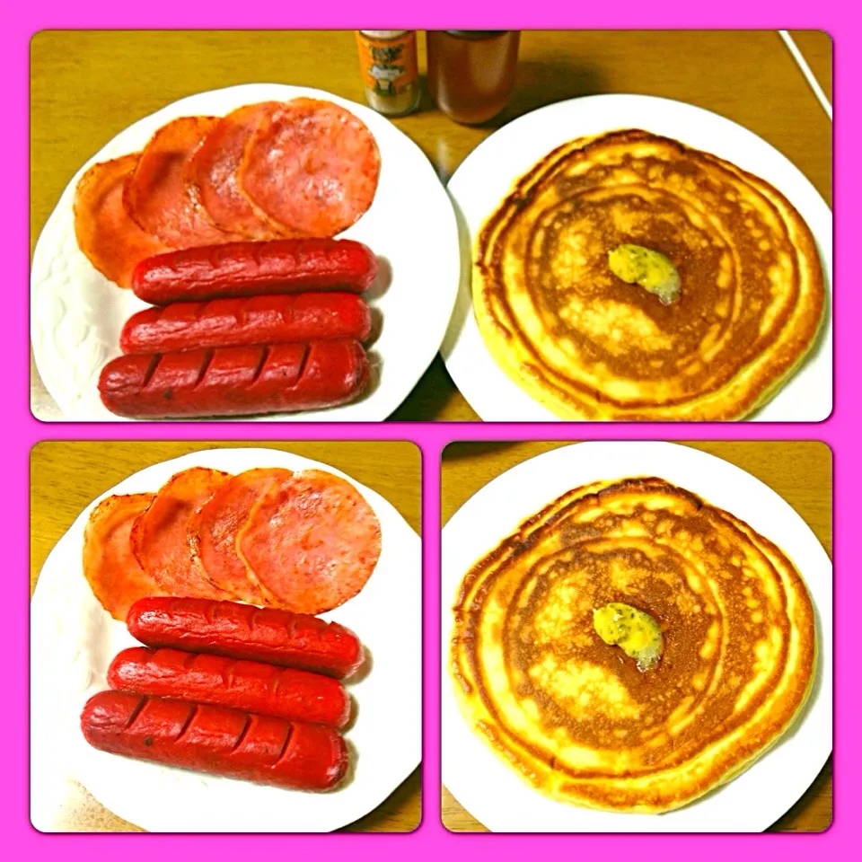 Pancake, roast ham & hotdog|Mishii Ishii😉さん