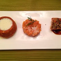 @apsirera: Variations of salmon, Wasabi-Foam, Miso-Reduction, Japanese Lemon Pepper|Mario Tonee Sireraさん