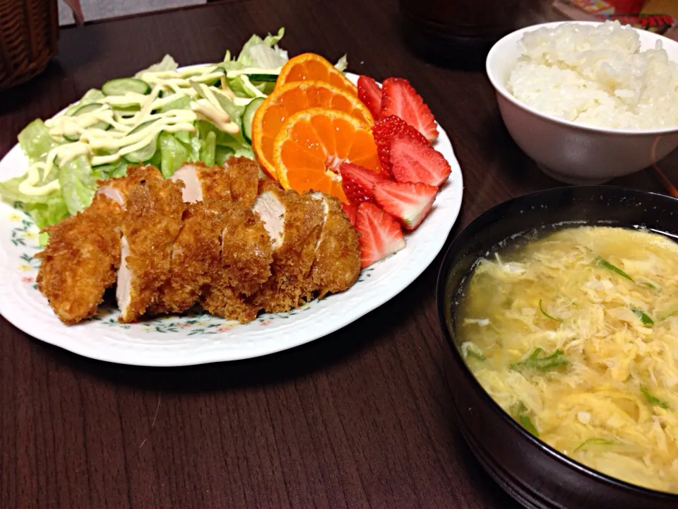 いただき物おかずでごはんですよ！|こんこんさん