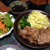 Snapdishの料理写真:たまに食べたくなるベイシックな豚肉の生姜焼き…😁|ayakoさん