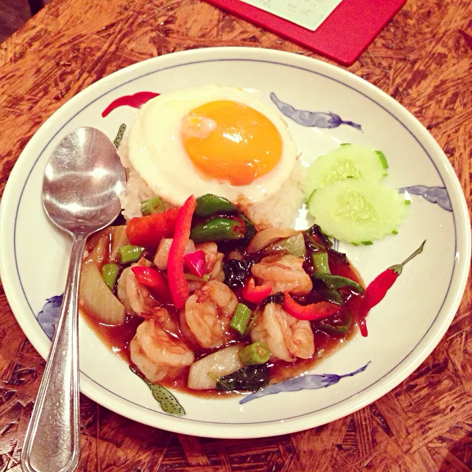 ข้าวกะเพรากุ้ง (basil shrimp)|maixx ใหม่さん