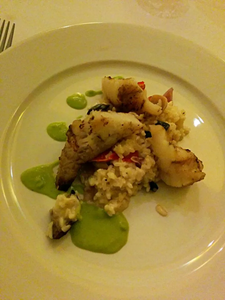 St'Peters fish, parmesan risotto, avocado sauce|LucieFoodさん