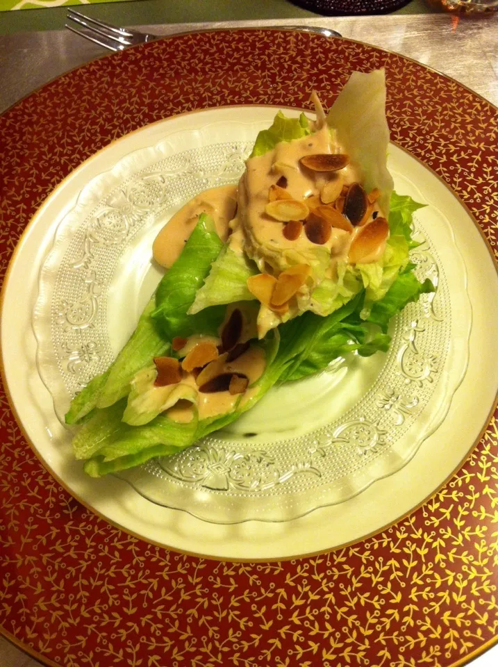 Green Lettuce Salad with thousand island sauce;)|aястасияさん