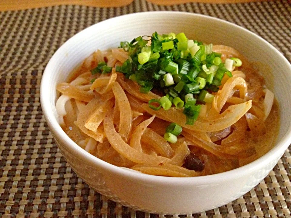 豆乳と玉ねぎのカレーうどん|ハルさん