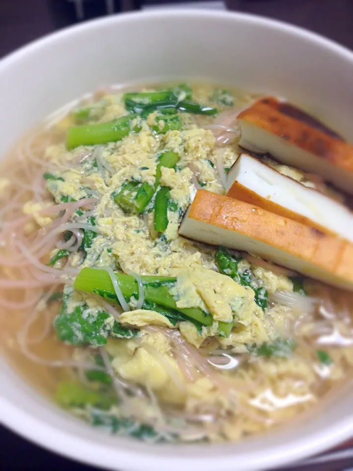 春菊と焼きはんぺんのあったか梅味煮麺|You-ri Kusuiさん