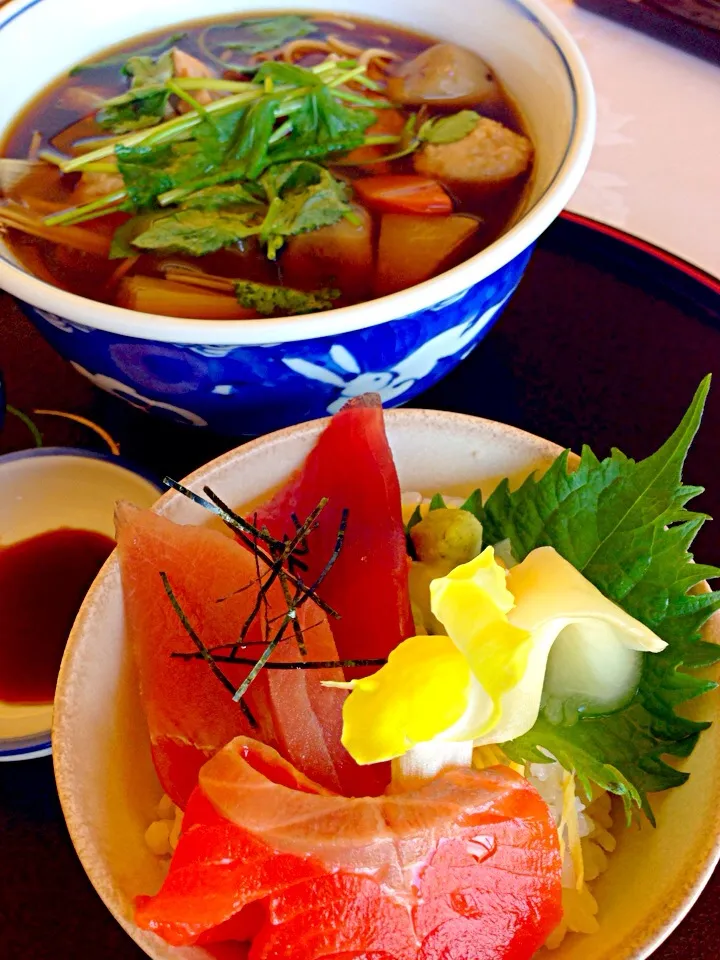 鶏蕎麦とミニ海鮮丼でランチ|zeroweb_bossさん