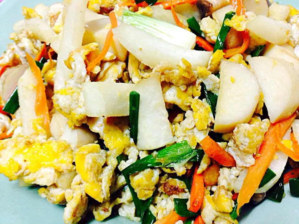 ผัดเห็ดออรินจิใส่ไข่ stir-fried eringi mushroom with egg|Yui Phiphitphakdiさん