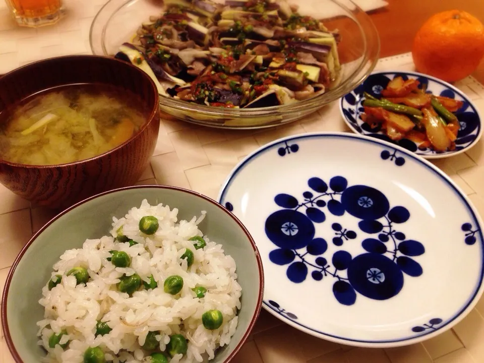 今夜はグリーンピースご飯♪|ikukoさん