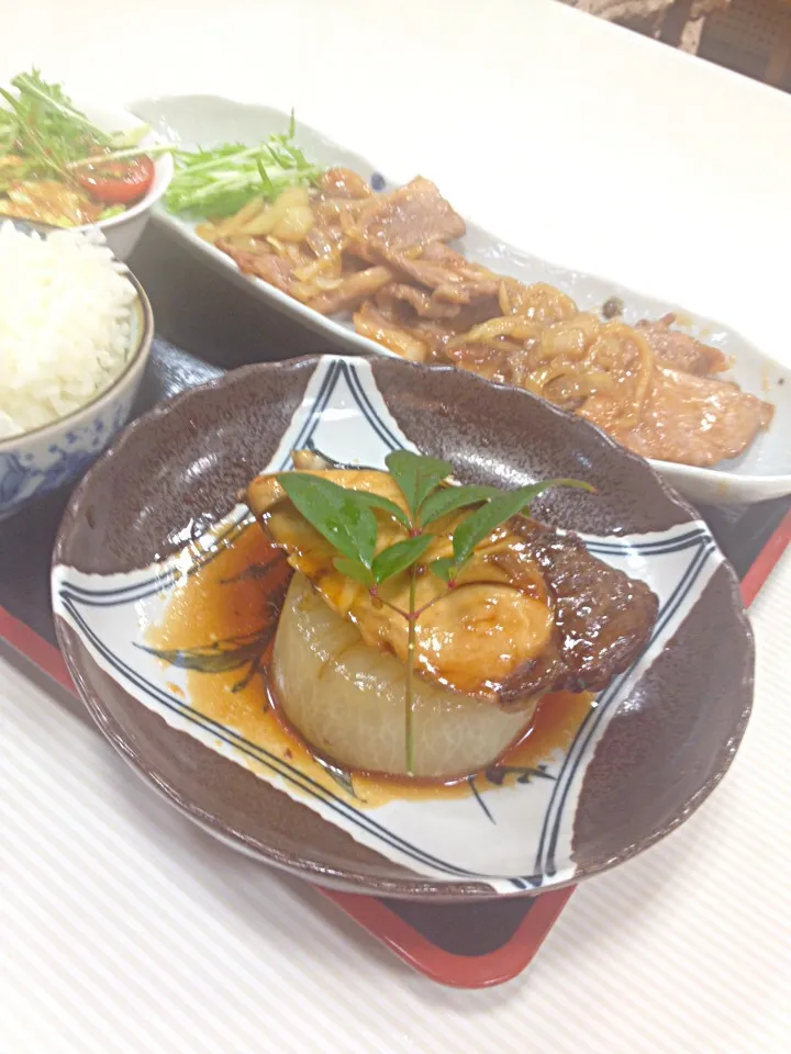 今日の晩御飯は…ブリ大根、豚生姜焼き、野菜サラダ✌️|としえさん