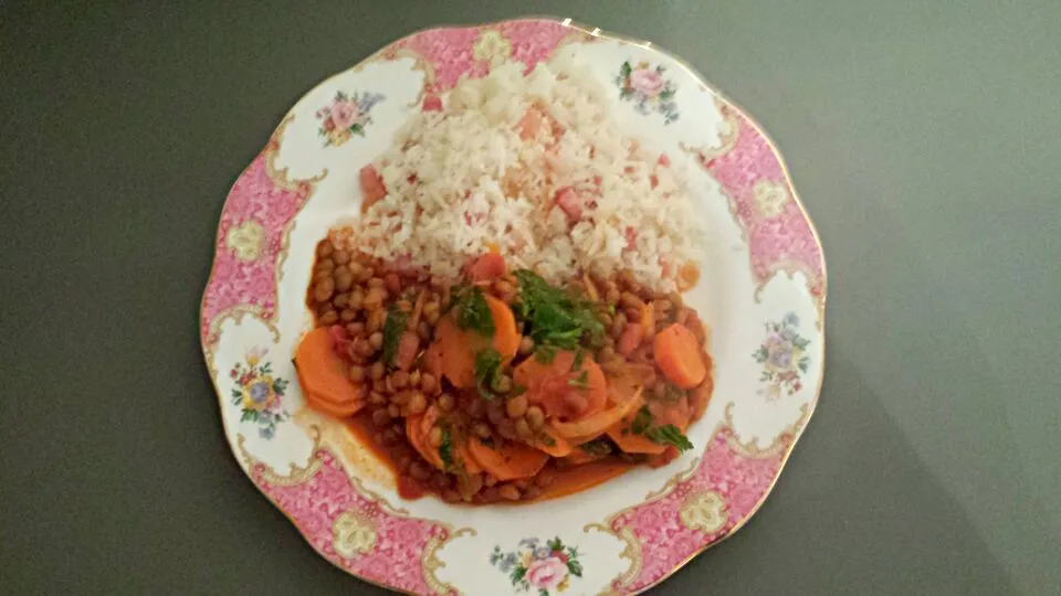 lentils with carrots and pancetta rice|chandu patilさん