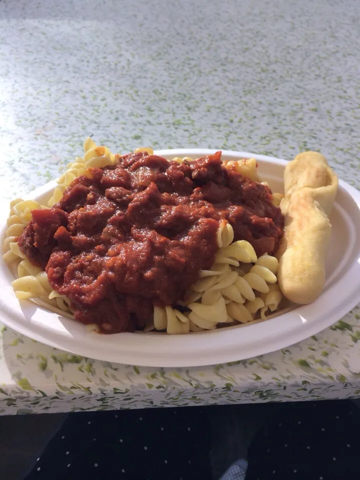 Marinara pasta with breadstick|Evilash666さん