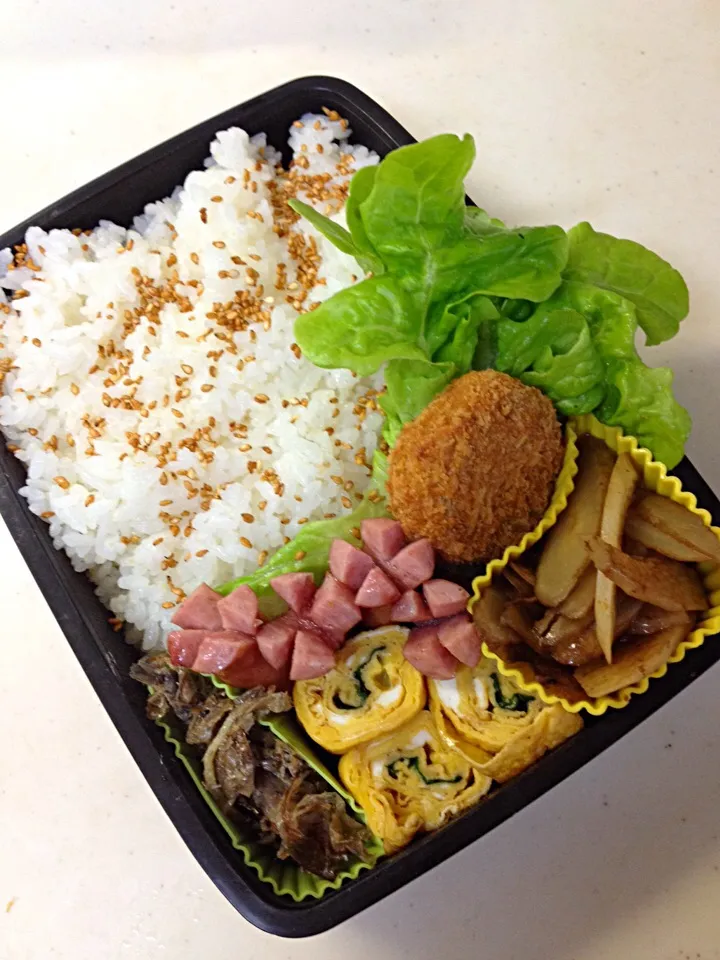 ゴボウと長芋のきんぴら弁当。|mameさん