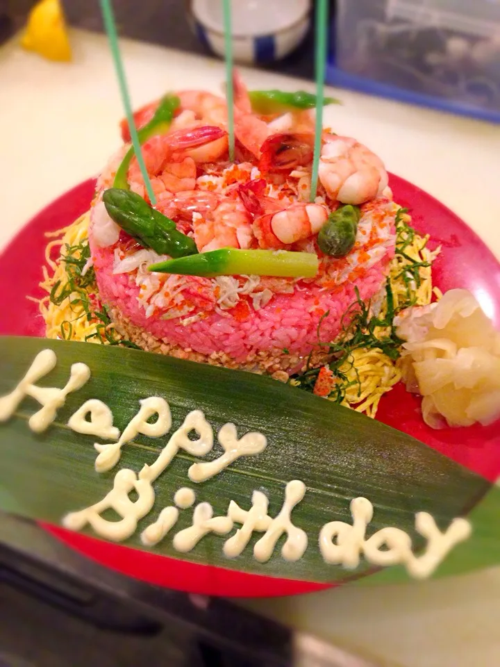 Birthday SUSHI cake|FU-TEN 古原貴大さん