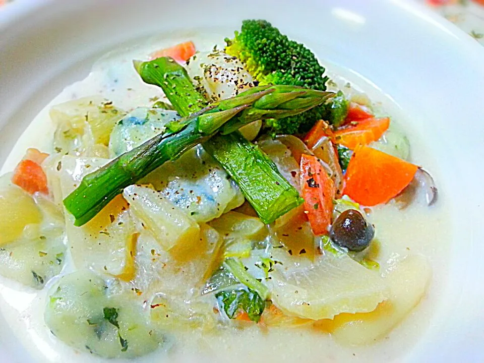 The creamed vegetables and gnocchi|Alley Catさん