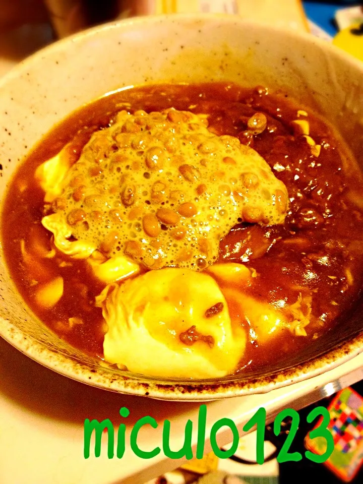 カレー湯豆腐納豆のせ|いつみさん