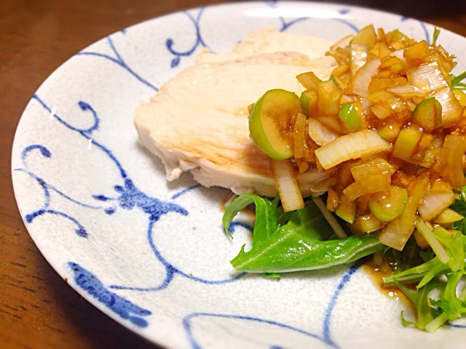 蒸し鶏の香味ソースのせ＊|まいさん