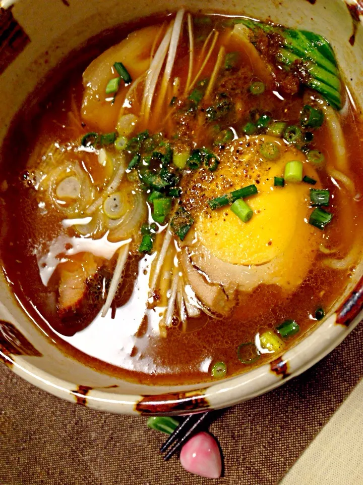 旦那作  久々の魚介豚骨醤油つけ麺🍀|デミさん