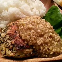 Snapdishの料理写真:納豆おろし もずく入り豆腐ハンバーグ|真由美さん