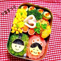 Snapdishの料理写真:ひなまつり弁当🎎にうっちーの美肌たまごとハルちゃんのイタリアンな唐揚げイン💗