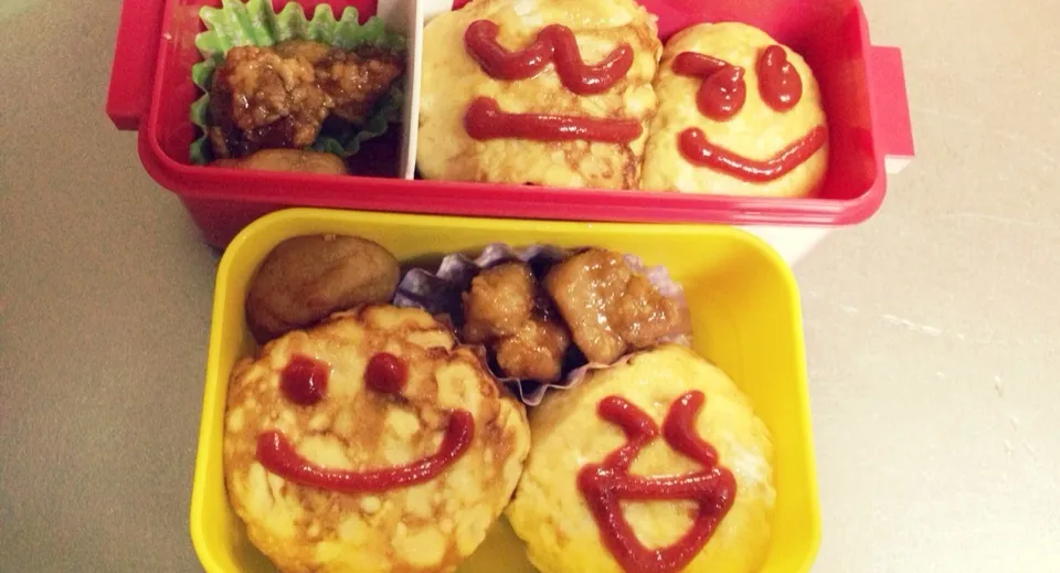 オムライスおにぎりお弁当|☃ましゅのこ✌︎さん