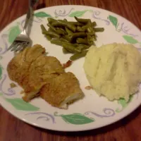 Fried chicken,mashed potatoes and green beans!|cheyenne & Dyanneさん