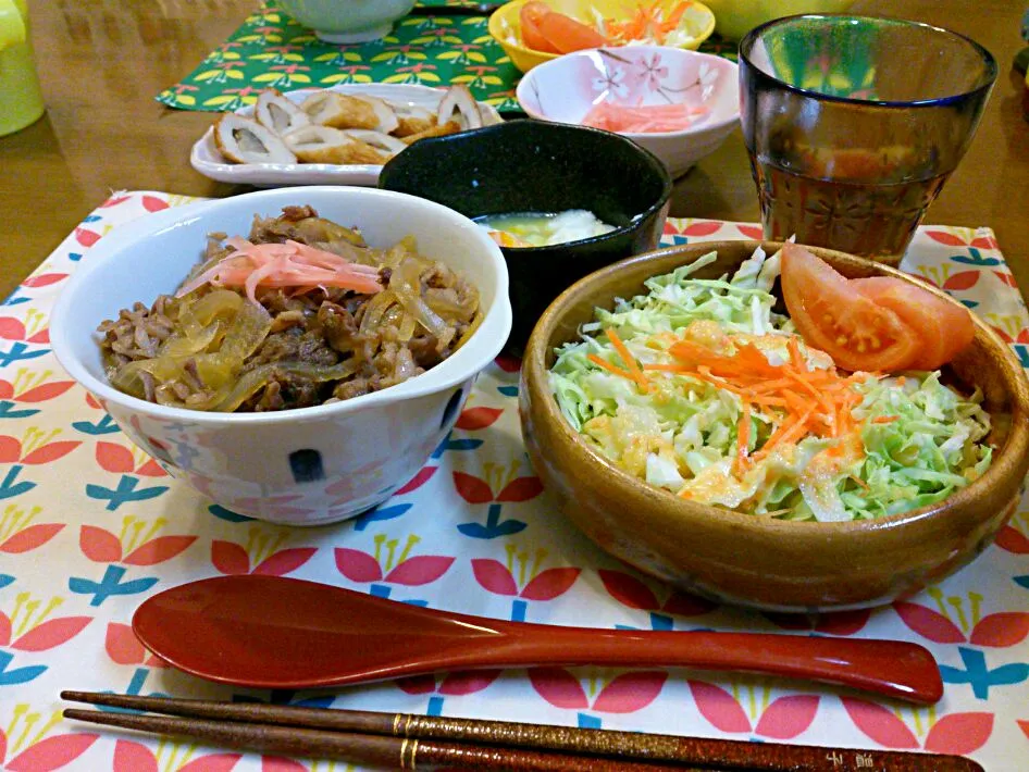 松●の牛丼風！　あ、お味噌汁アップ忘れた💦|あこさん