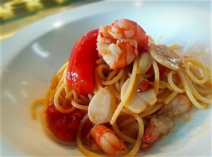 Snapdishの料理写真:Spaghetti di Gamberi bianco|Topchefさん