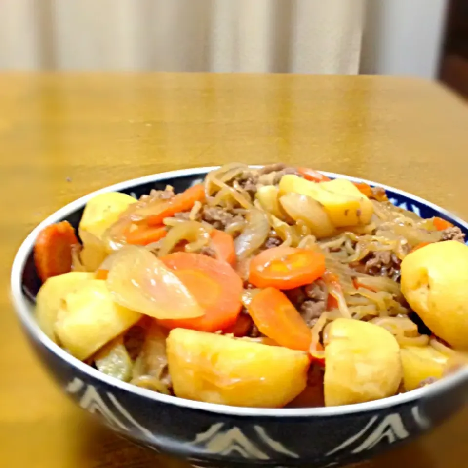 フライパンで肉じゃが|ぴーさん