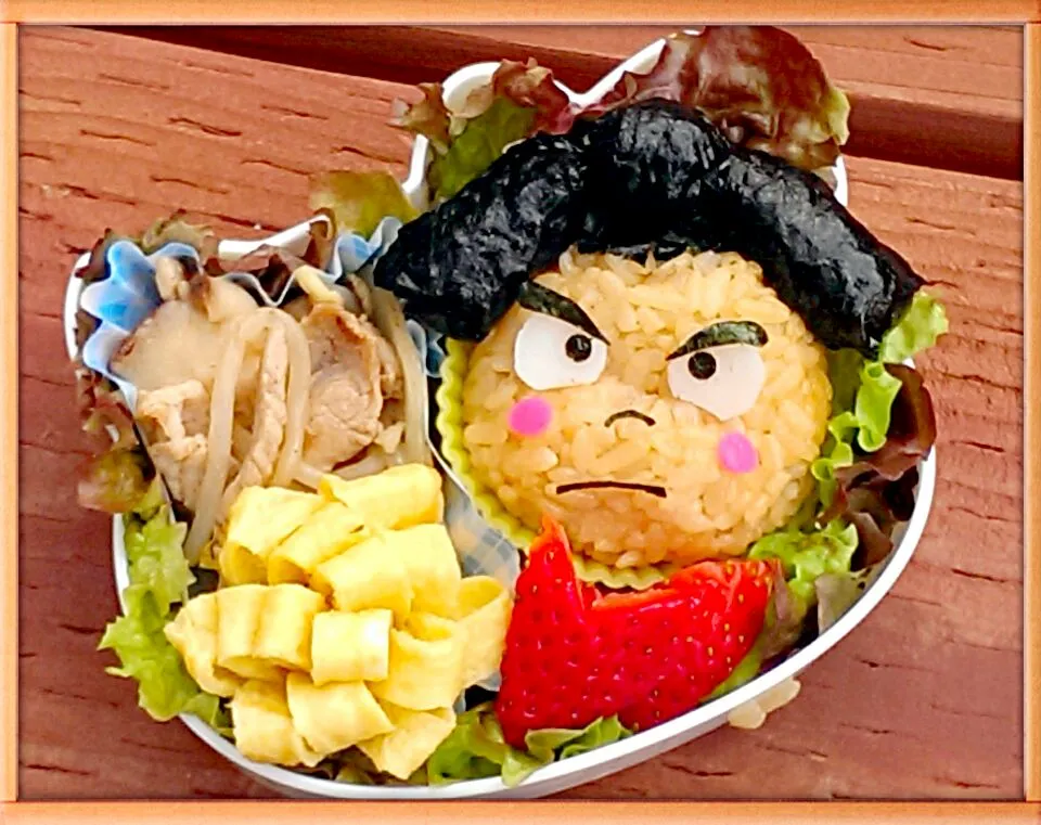 Snapdishの料理写真:Sumo Wrestler Lunch for Kids(￣▽￣)キャラ弁|The Reinhartsさん