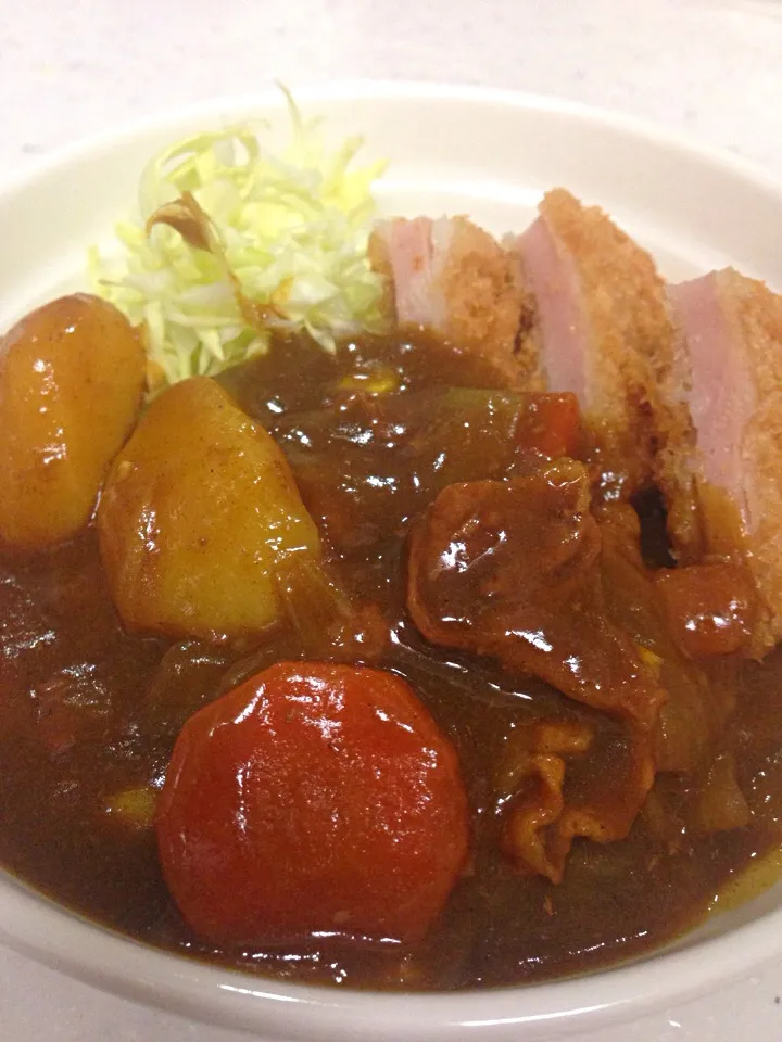 Snapdishの料理写真:ハムカツカレー|Riekoさん