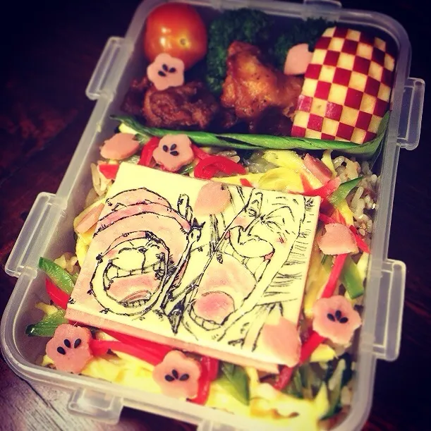 Chopper & Dr Hirluk Memories 🌸 Mackerel Chirashi Zushi Lunch box.  チョッパーとヒルルクの思い出 鯖缶でちらし寿司弁当|Yuka Nakataさん