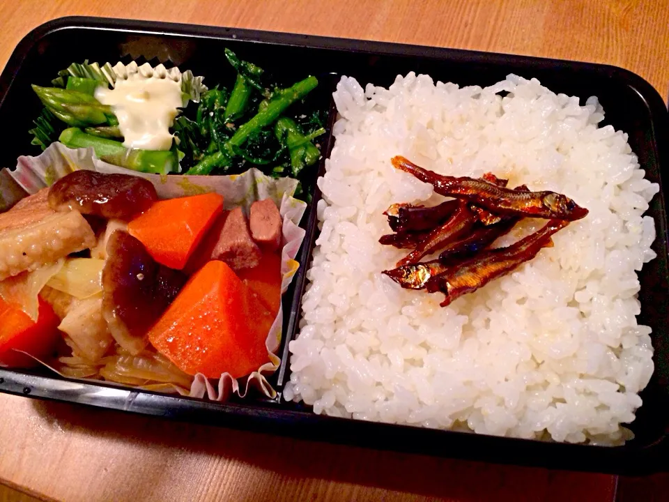 豚角煮と春菊のレモン胡麻醤油和え弁当|かなさん