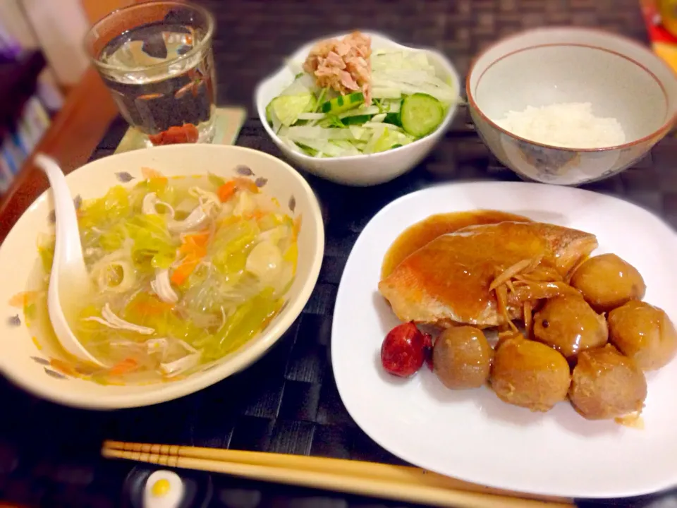 🐟キンキ餡掛け＆春雨スープ|マニラ男さん