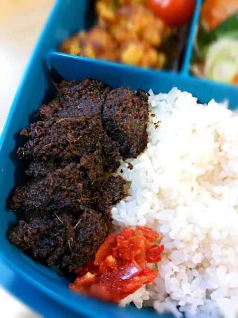 Snapdishの料理写真:rice with beef rendang|RikaEmakAkbarKhawlaさん