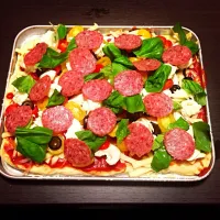 Homemade pizza, pre-cooking|Shortieさん