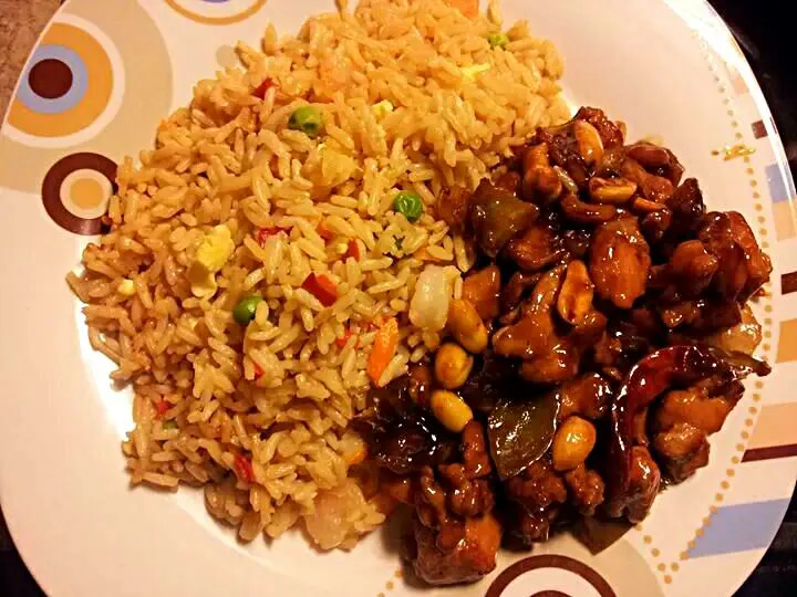 Kung Pao Chicken and Shrimp Fried Rice|Anna Mendoros-Rodriguezさん