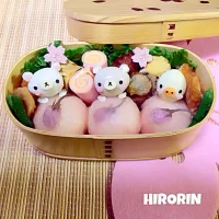 リラックマたちの生ハム手まり寿司弁当🌸♡