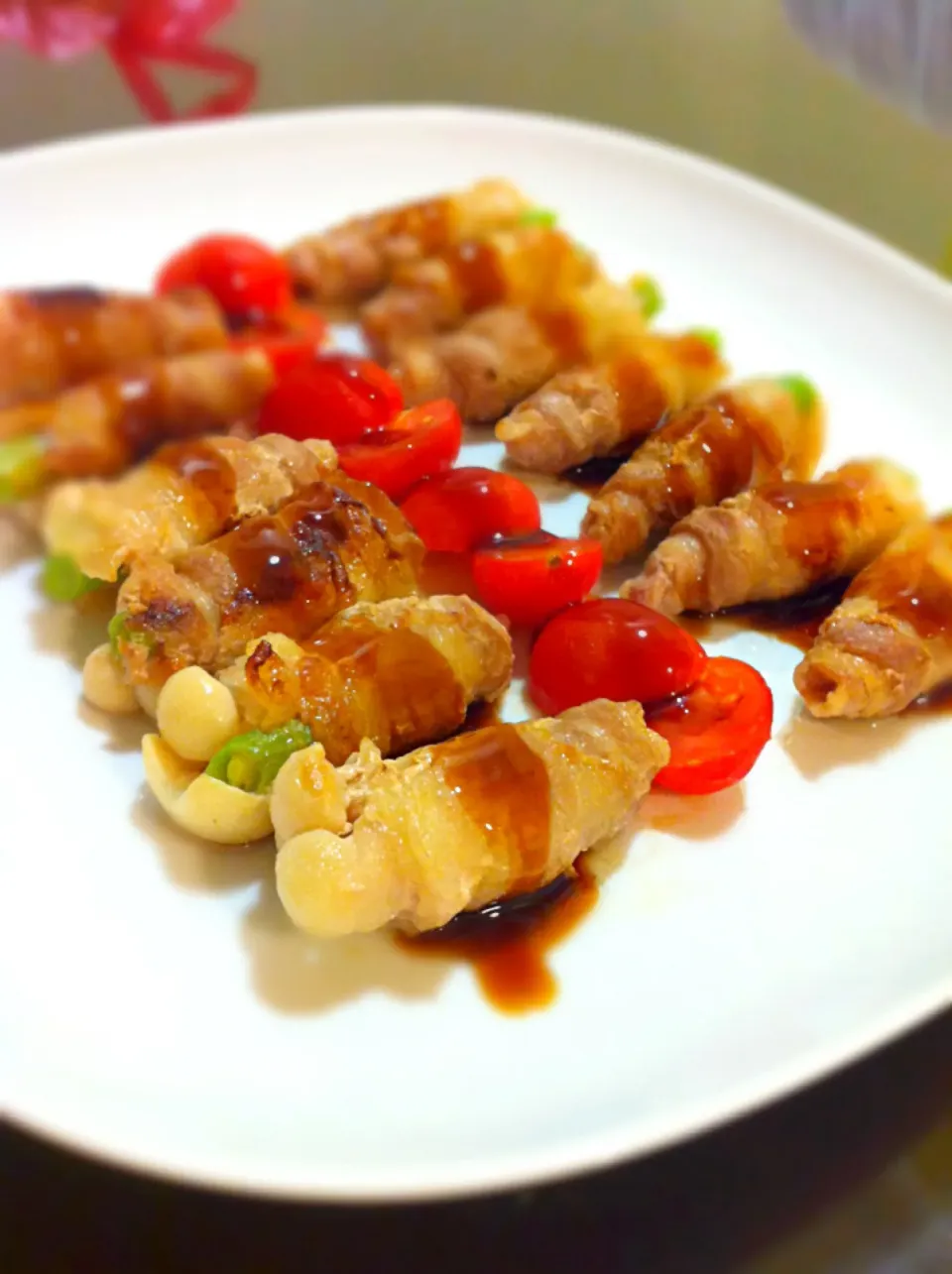 Pork belly slice roll with teriyaki sauce|Joey Yapさん