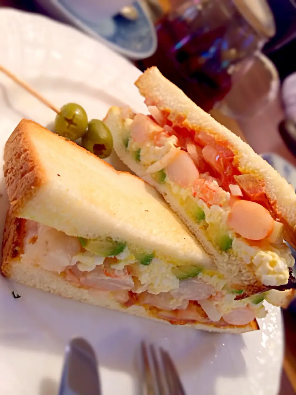 Prawn, Avocado & egg sandwich|prissyさん