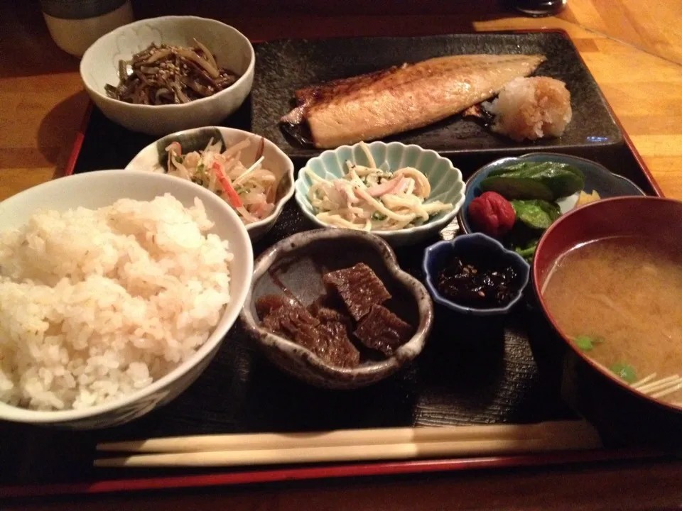 Snapdishの料理写真:鯖焼き定食|おっちさん