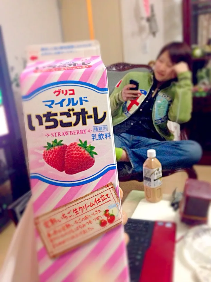 Snapdishの料理写真:大好物のいちごおれ〜🍓\♡/|ゆんちゃんさん